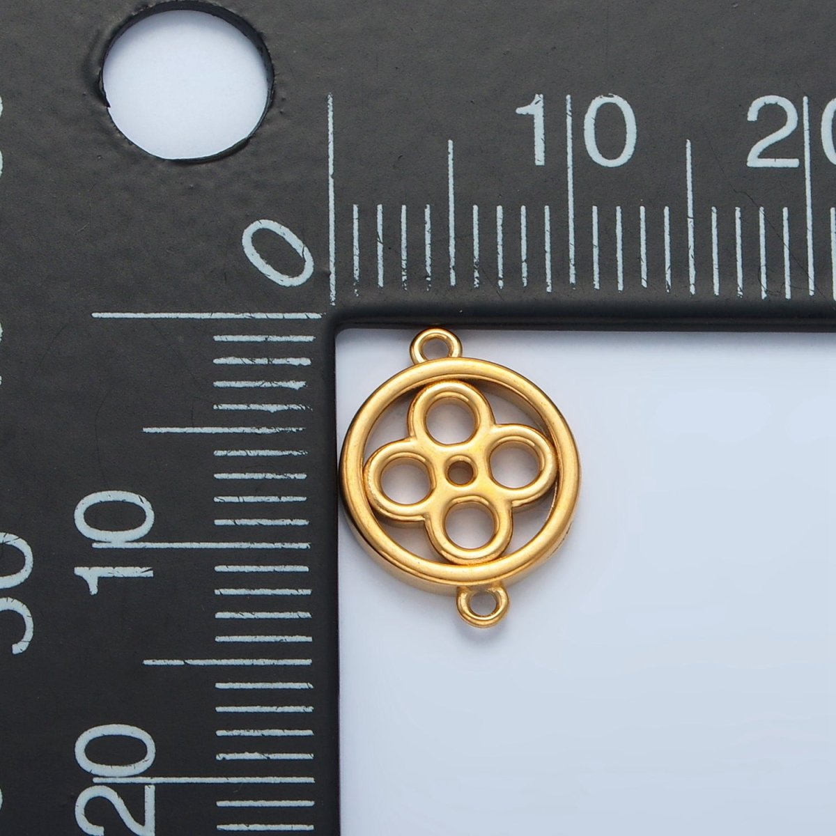 Stainless Steel 10mm Open Clover Leaf Round Connector | F200