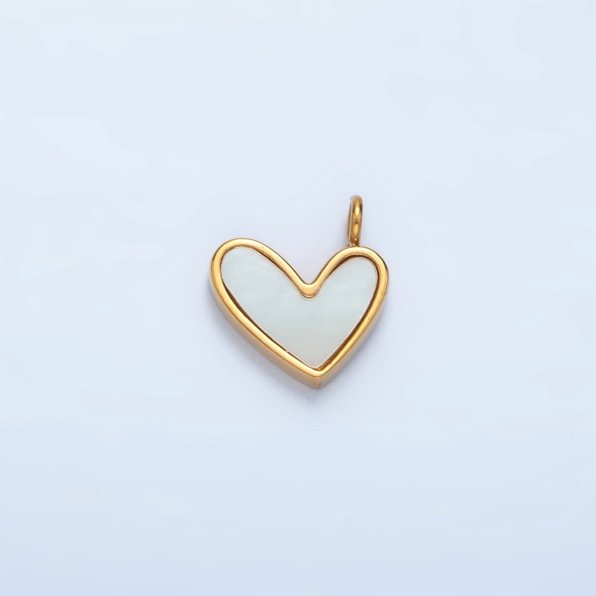 Stainless Steel 11mm Shell Pearl Heart Mini Charm | P881