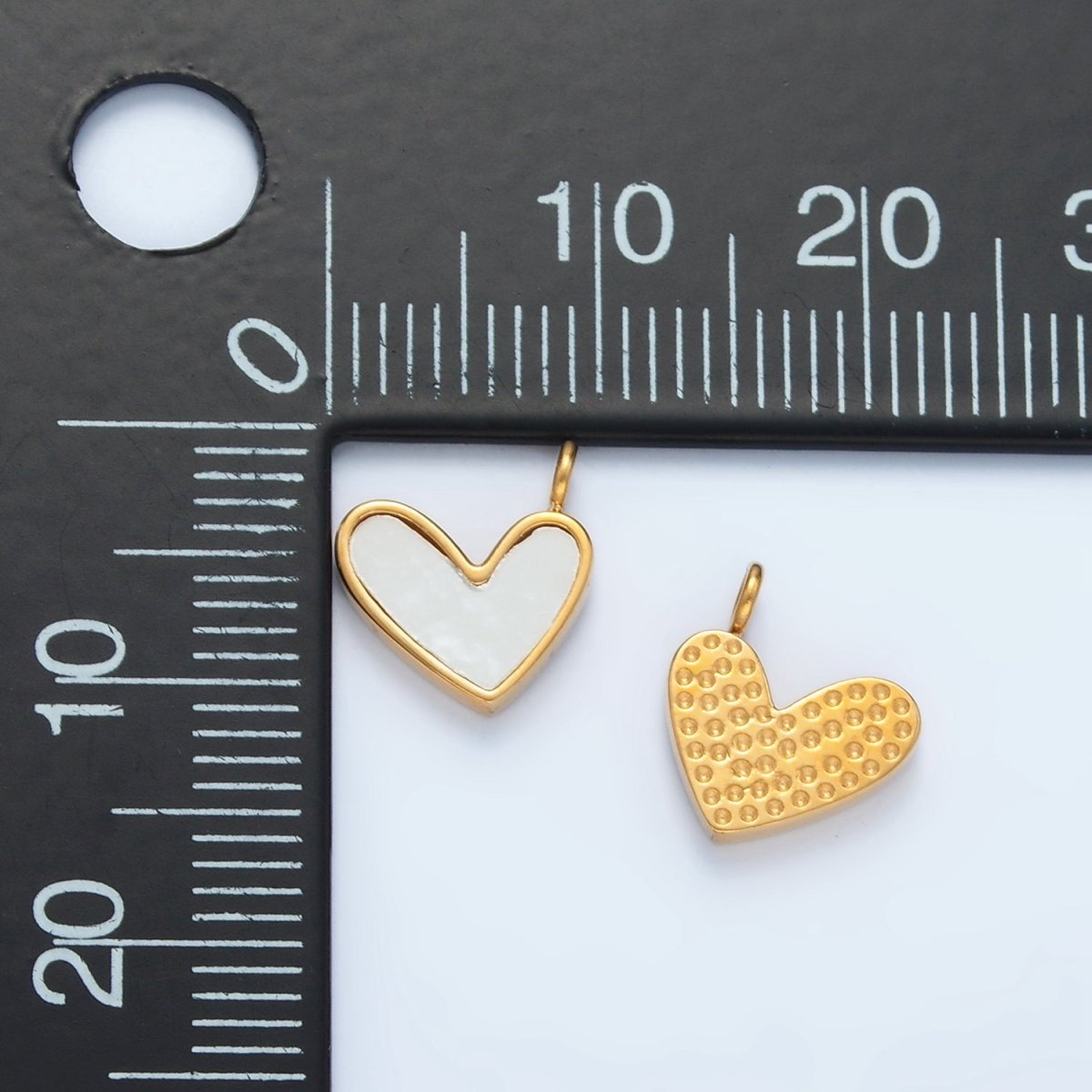 Stainless Steel 11mm Shell Pearl Heart Mini Charm | P881
