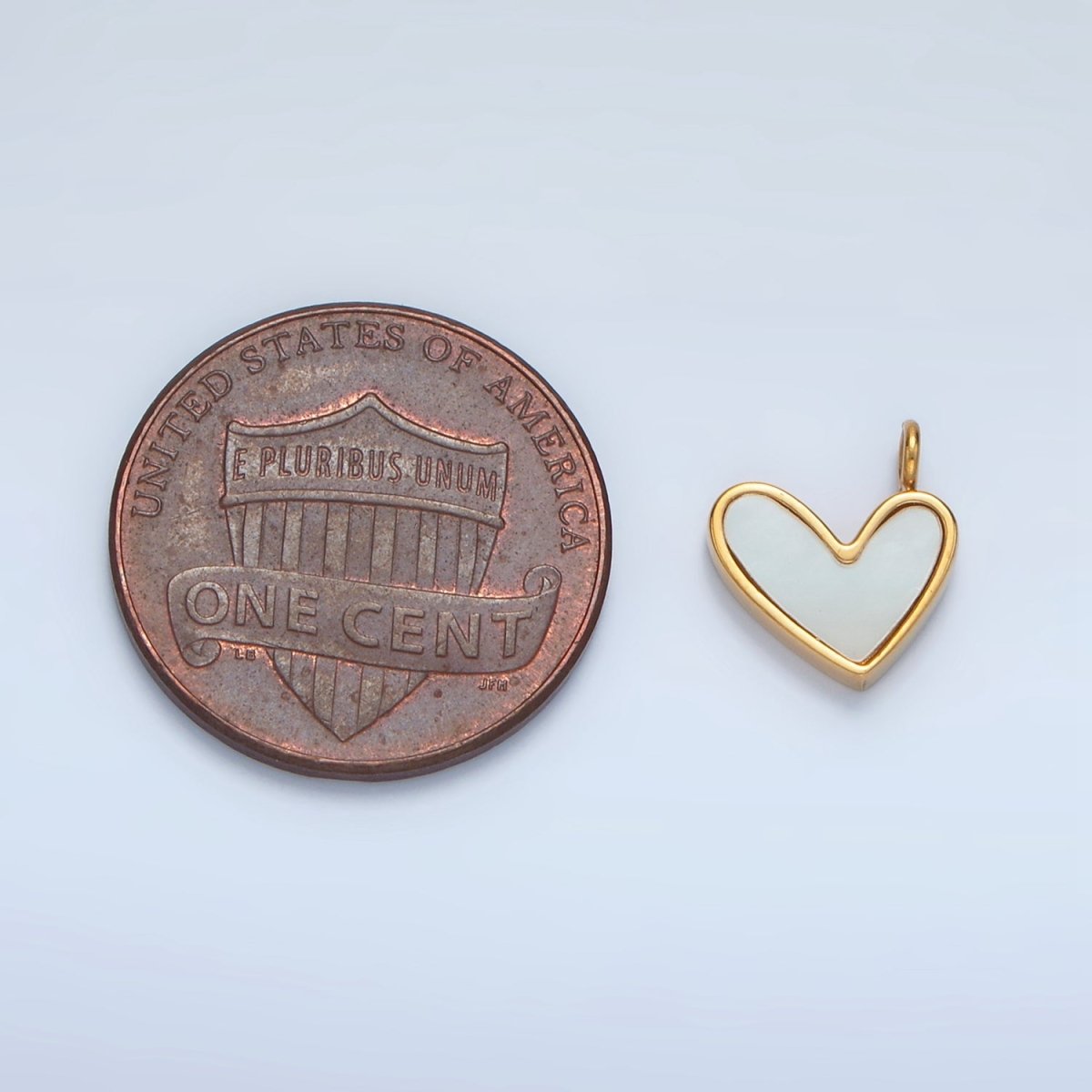 Stainless Steel 11mm Shell Pearl Heart Mini Charm | P881