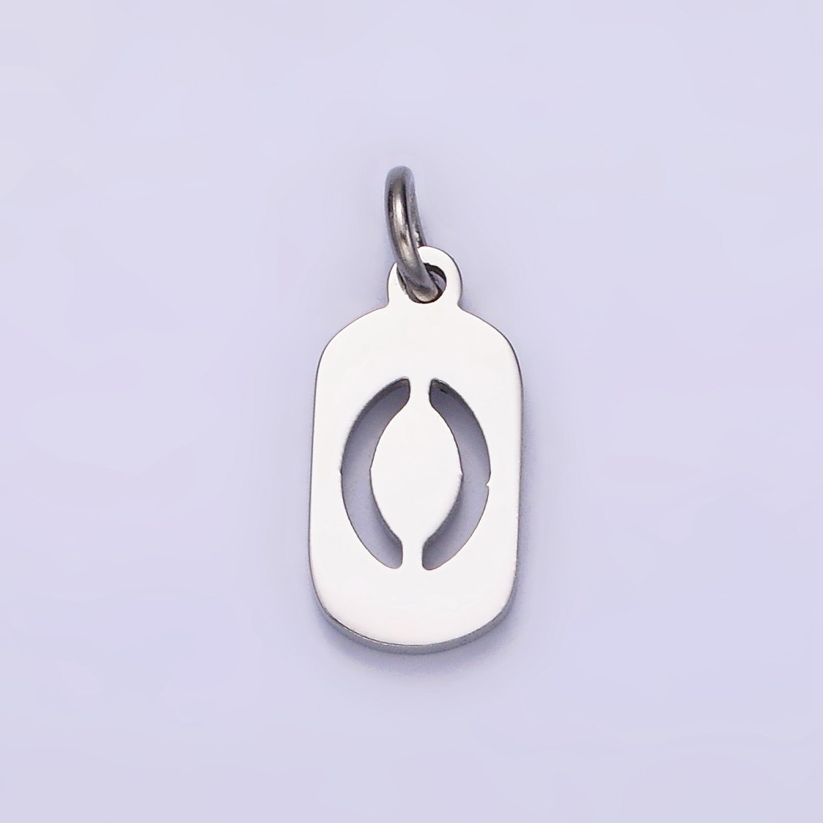 Stainless Steel 13.5mm Number 0-9 Open Script Mini Tag Add-On Silver Charm  P-601-P-610