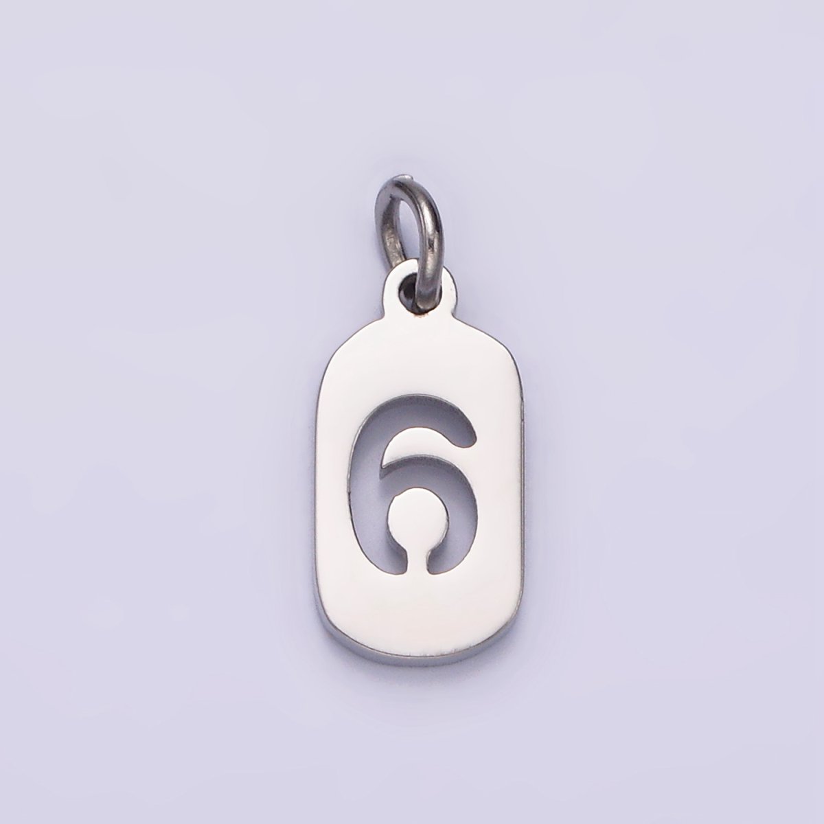 Stainless Steel 13.5mm Number 0-9 Open Script Mini Tag Add-On Silver Charm  P-601-P-610