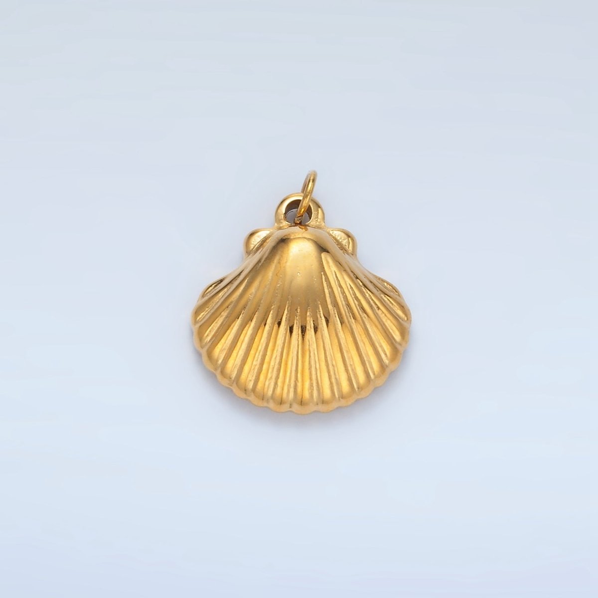 Stainless Steel 15mm Minimalist Clam Sea Shell Charm | P700