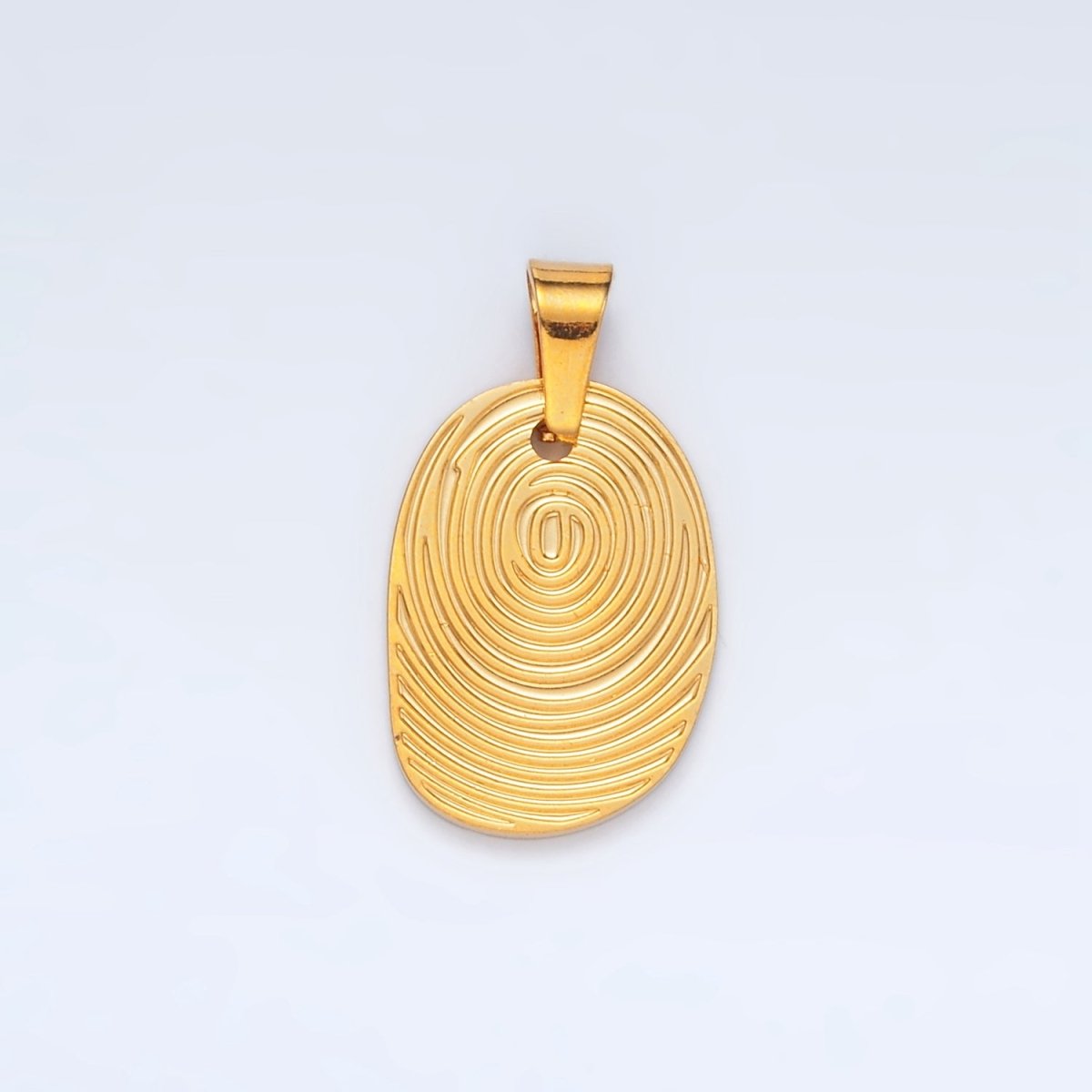 Stainless Steel 20mm Circular Band Oval Pendant | P1476