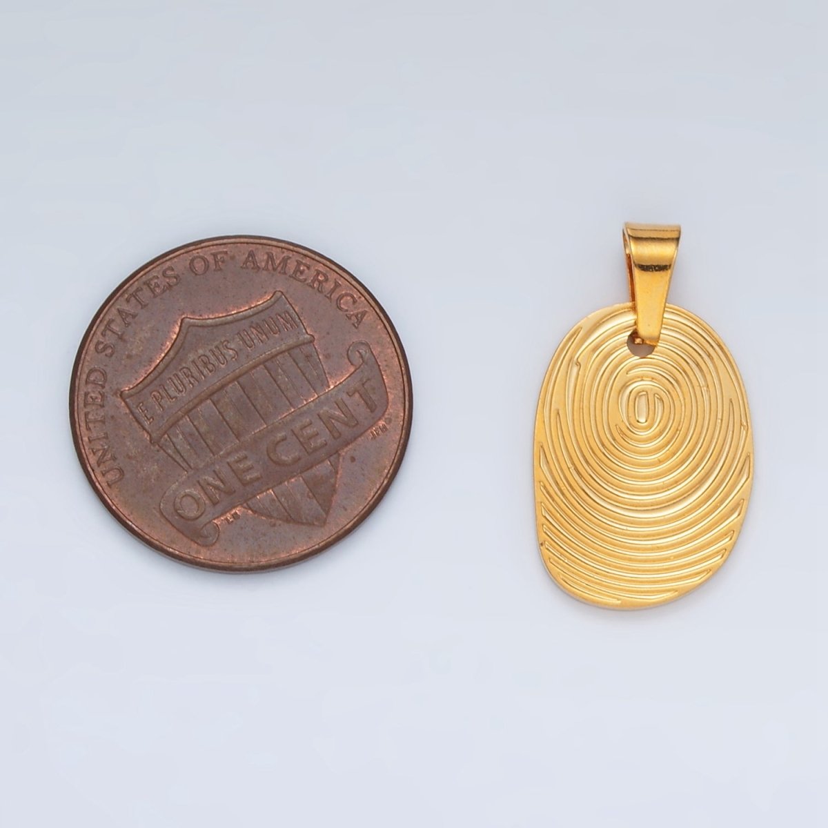 Stainless Steel 20mm Circular Band Oval Pendant | P1476