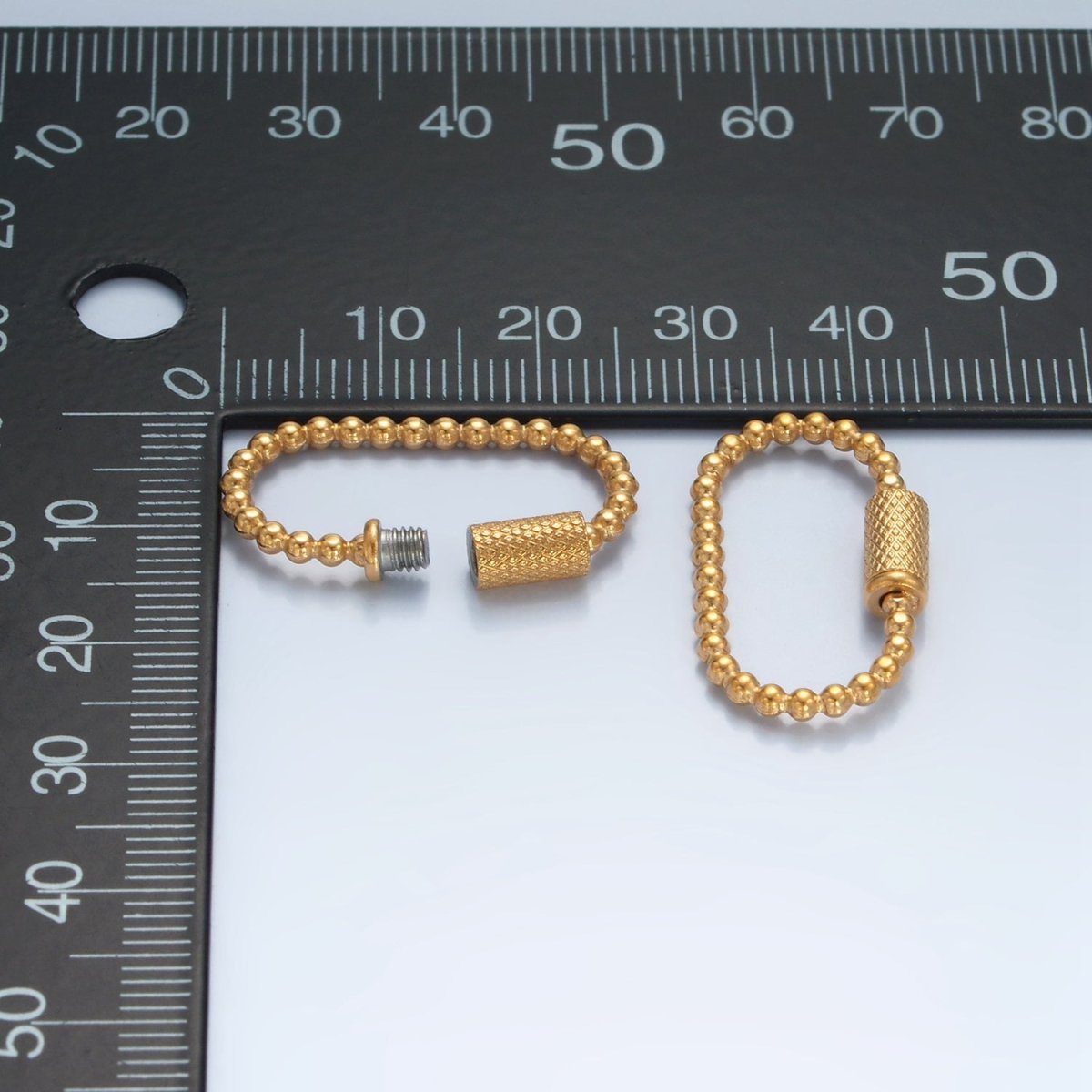 Stainless Steel 25mm Beaded Bubble Minimalist Carabiner Findings | Z981