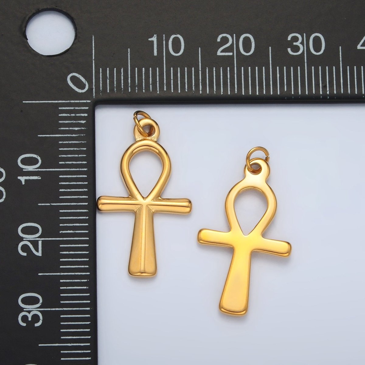 Stainless Steel 25mm Religious Ankh Cross Minimalist Charm | P1037