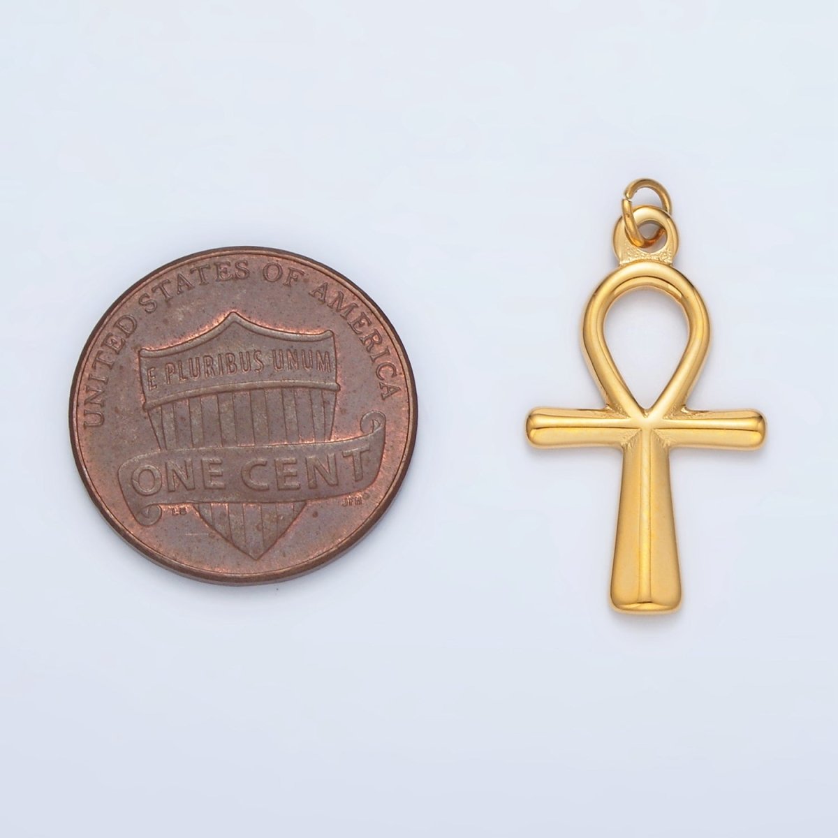 Stainless Steel 25mm Religious Ankh Cross Minimalist Charm | P1037