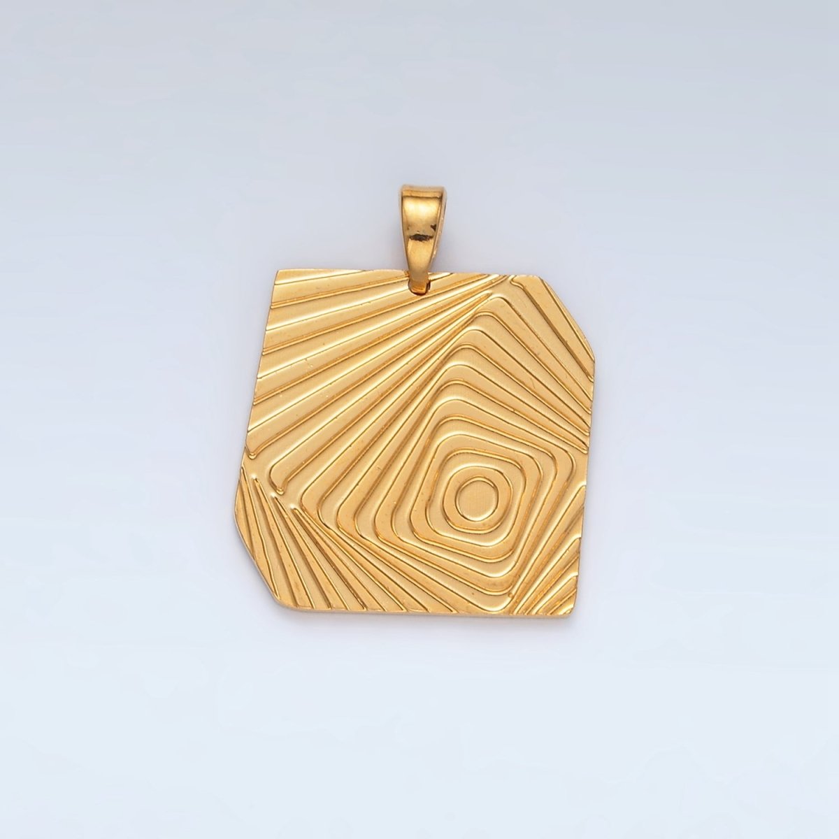 Stainless Steel 25mm Square Lined Geometric Pendant | P1475