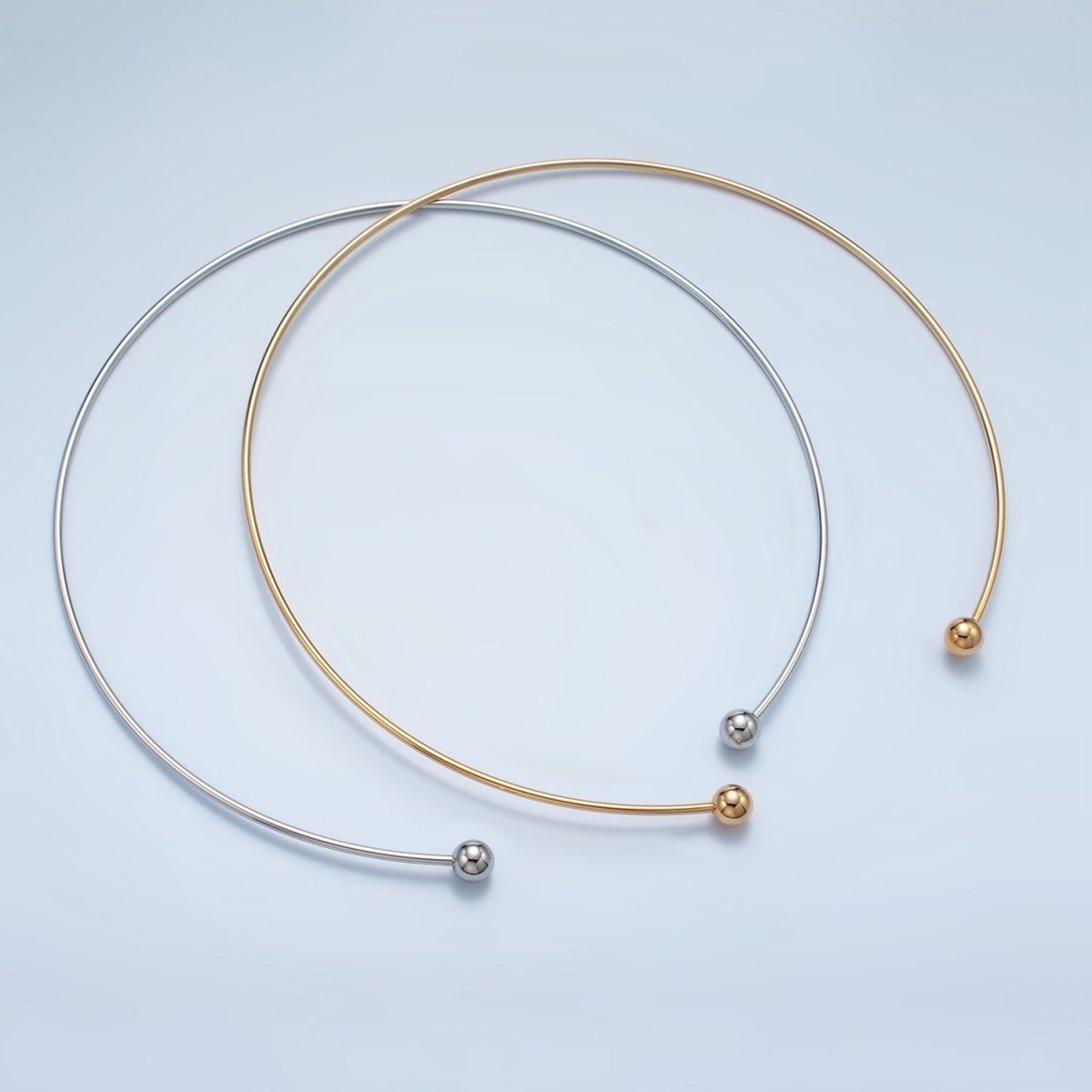 Stainless Steel Round Collar Necklace in Gold & Silver | WA-2622 WA-2623