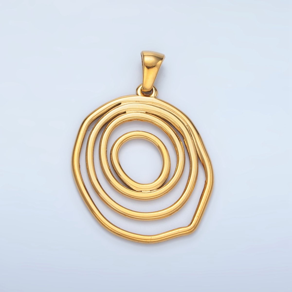 Stainless Steel 35mm Multiple Circular Band Geometric Pendant | P1486