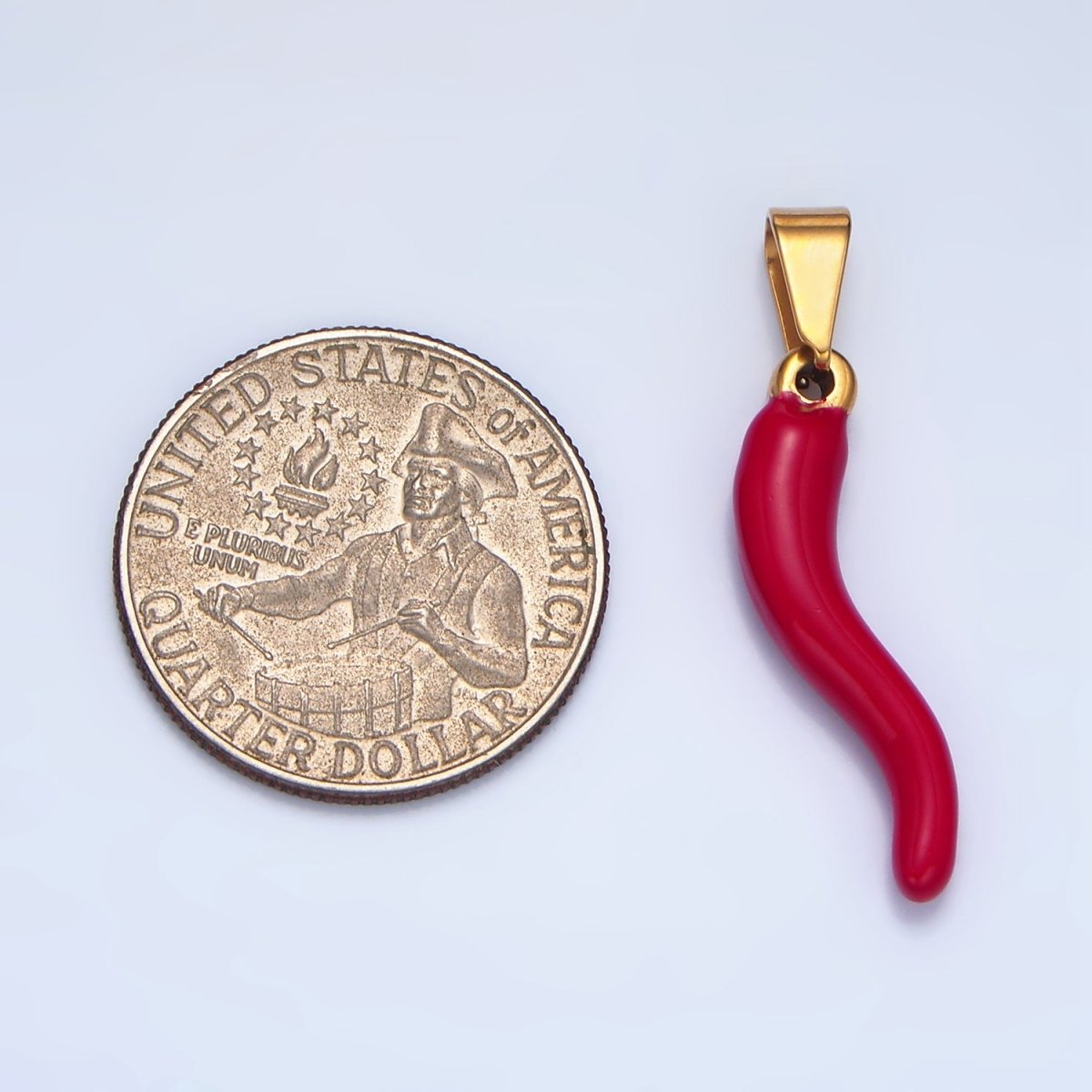 Stainless Steel 36mm Red Enamel Chili Charm | P1484