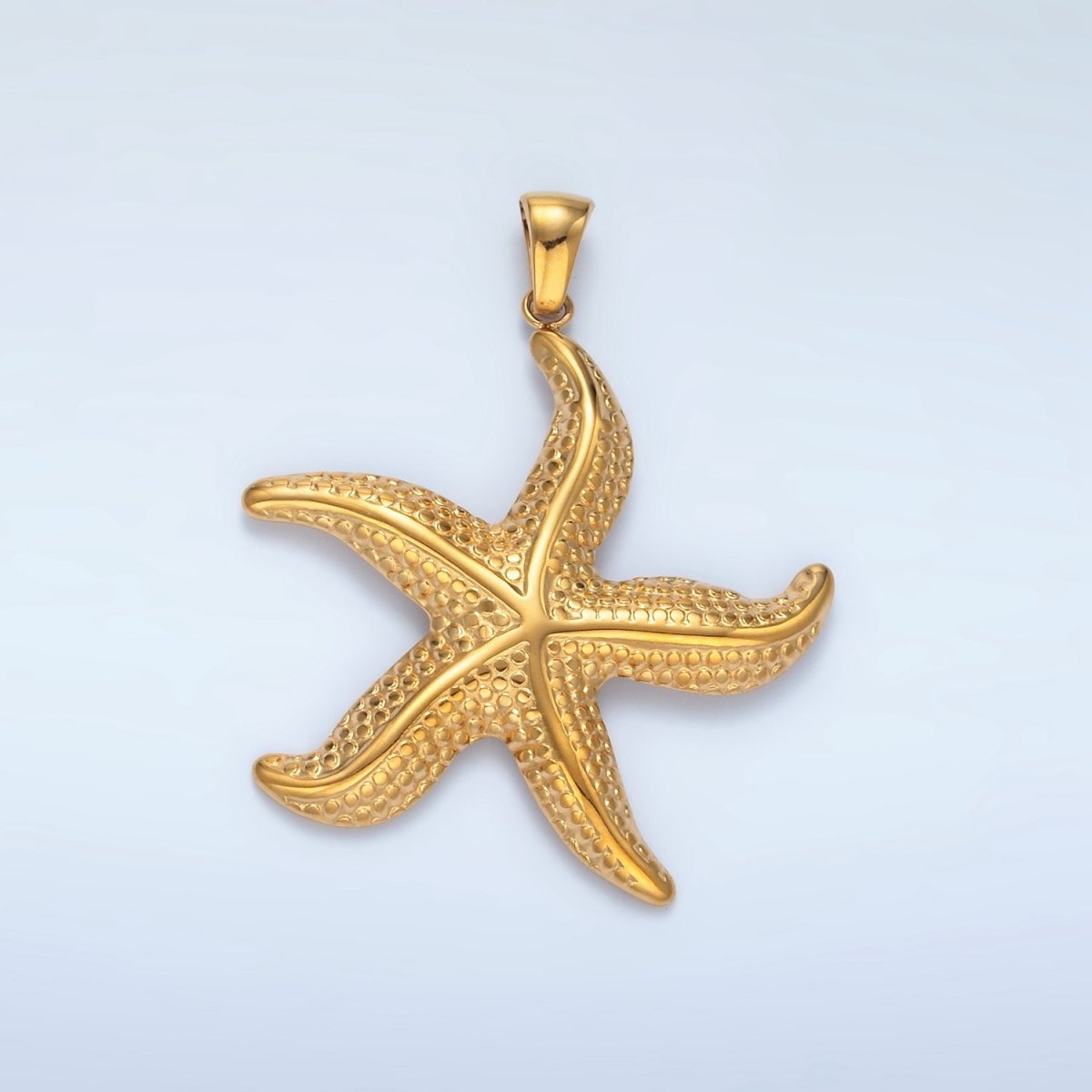 Stainless Steel 40mm Dotted Starfish Sea Ocean Pendant | P1488