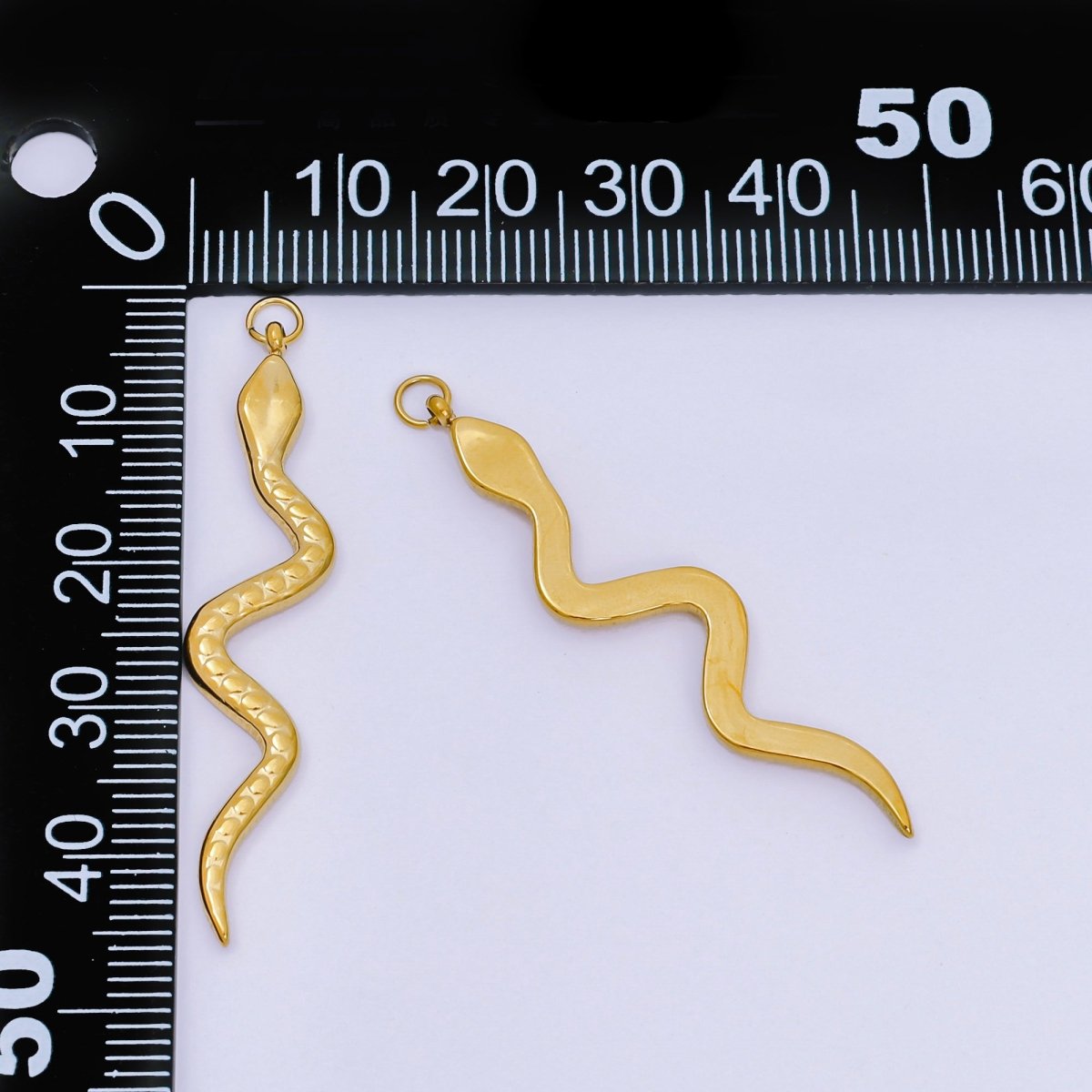 Stainless Steel 45mm Dotted Slither Snake Serpent Charm | P1045