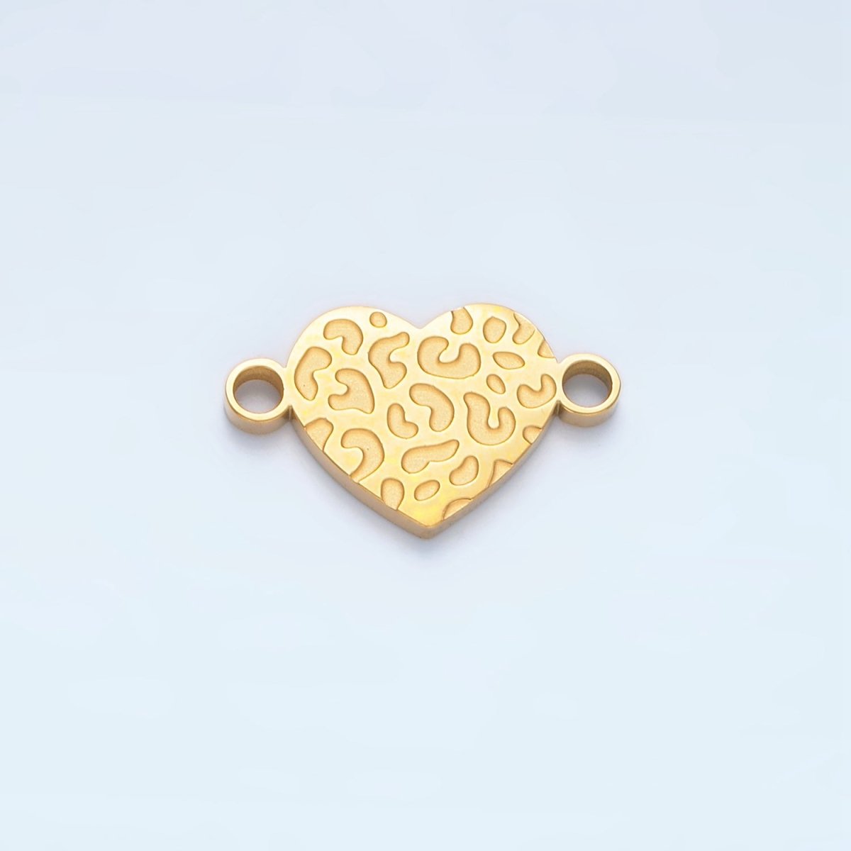 Stainless Steel Animal Cheetah Print Heart Connector in Gold & Silver | F104