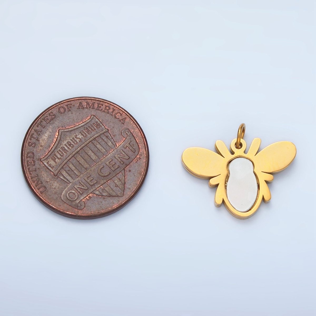 Stainless Steel Bee Insect Shell Pearl Fly Charm | P699