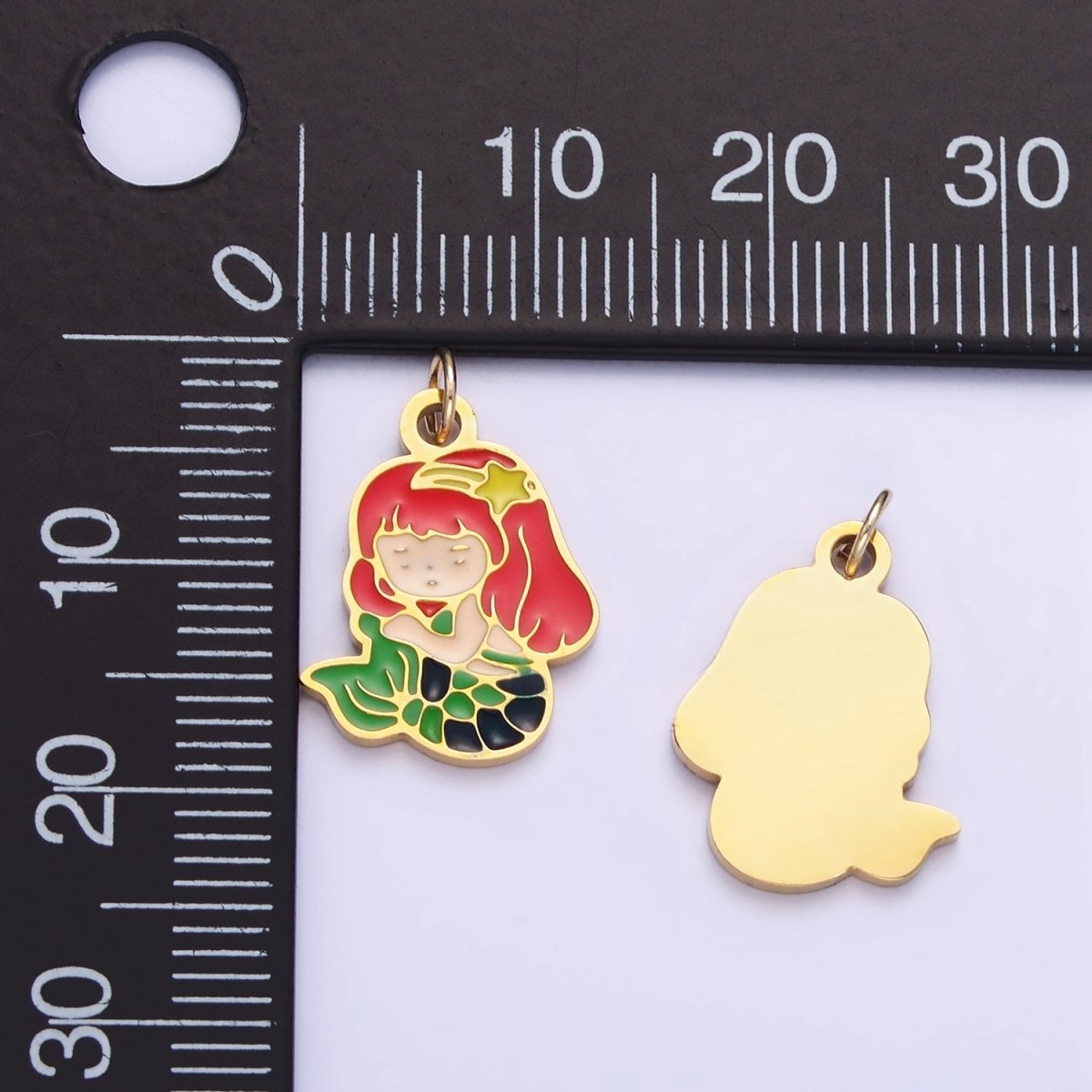 Stainless Steel Cartoon Mermaid Enamel Kids Jewelry Pendant | P1000