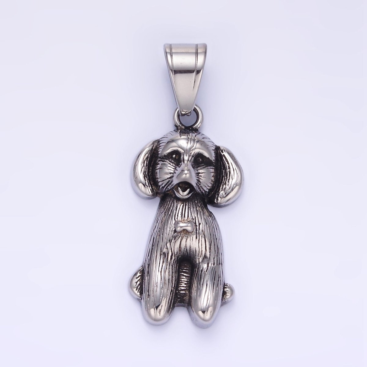 Stainless Steel Cocker Spaniel Pet Dog Minimalist in Gold & Oxidized Silver | P1460