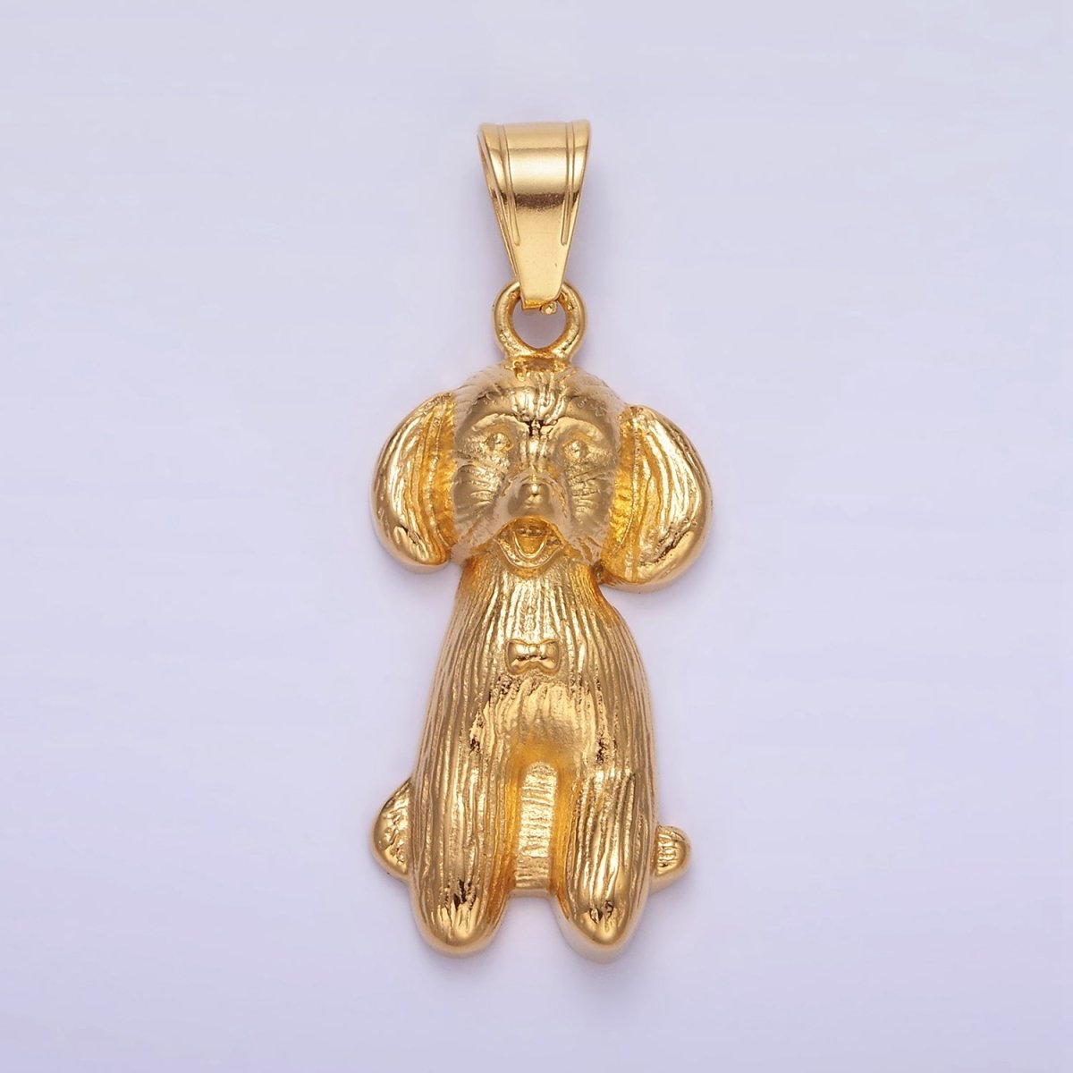 Stainless Steel Cocker Spaniel Pet Dog Minimalist in Gold & Oxidized Silver | P1460