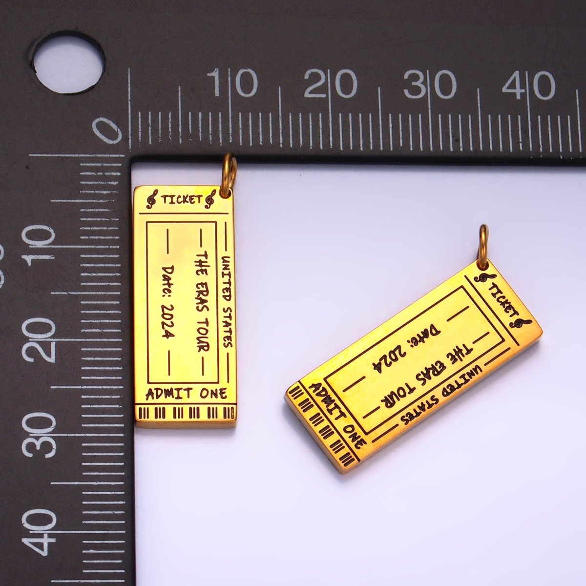 Stainless Steel Concert Ticket Era Show Charm Memorable 2024 2023 Charm | P1274
