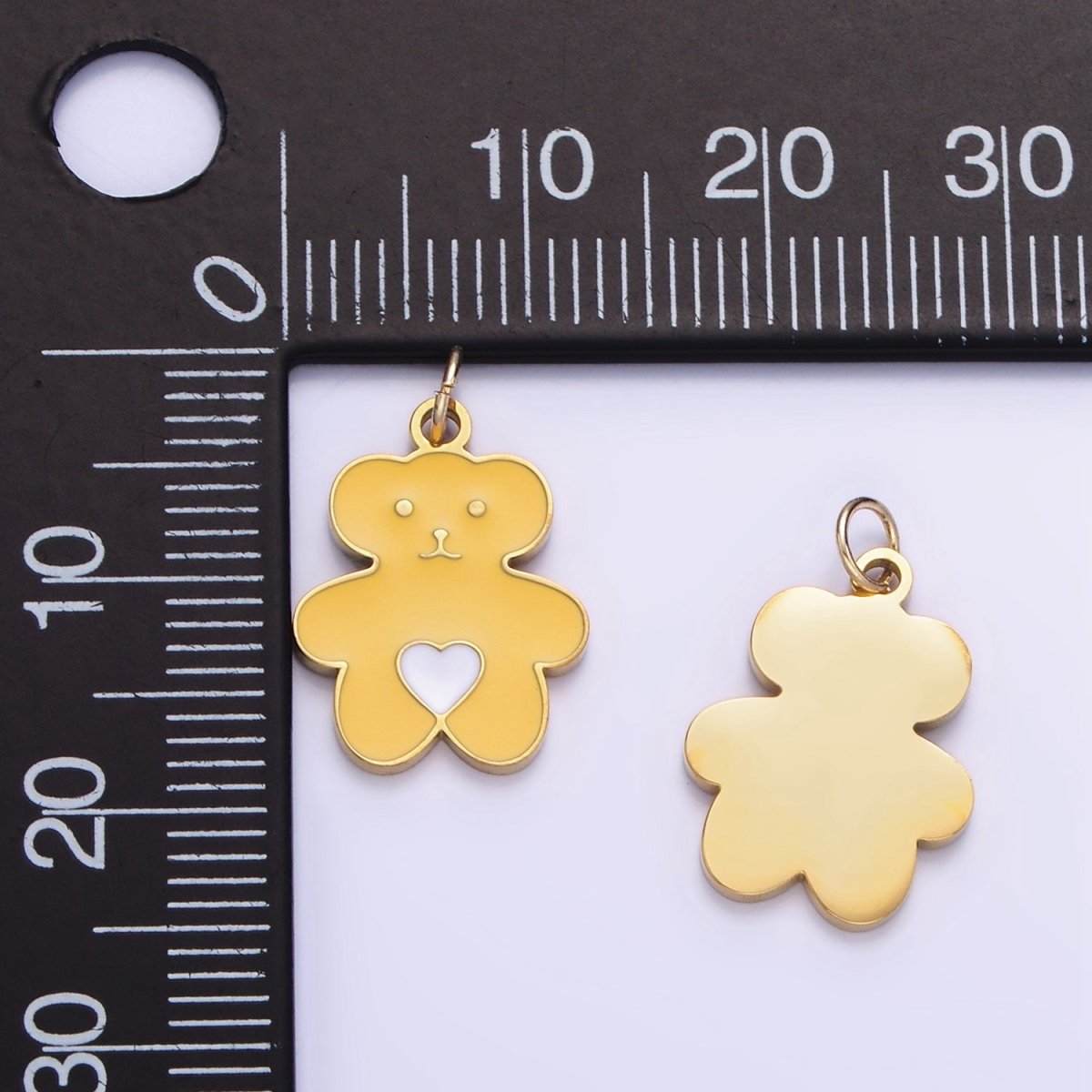 Stainless Steel Cute Yellow Bear Enamel Teddy Bear Pendant | P999