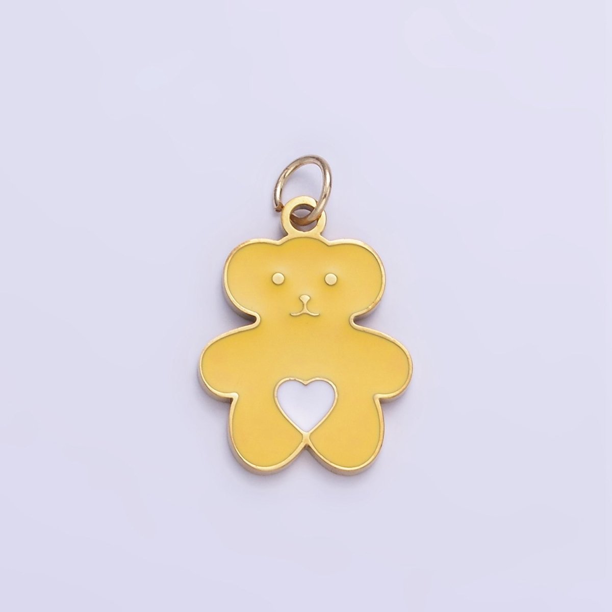 Stainless Steel Cute Yellow Bear Enamel Teddy Bear Pendant | P999