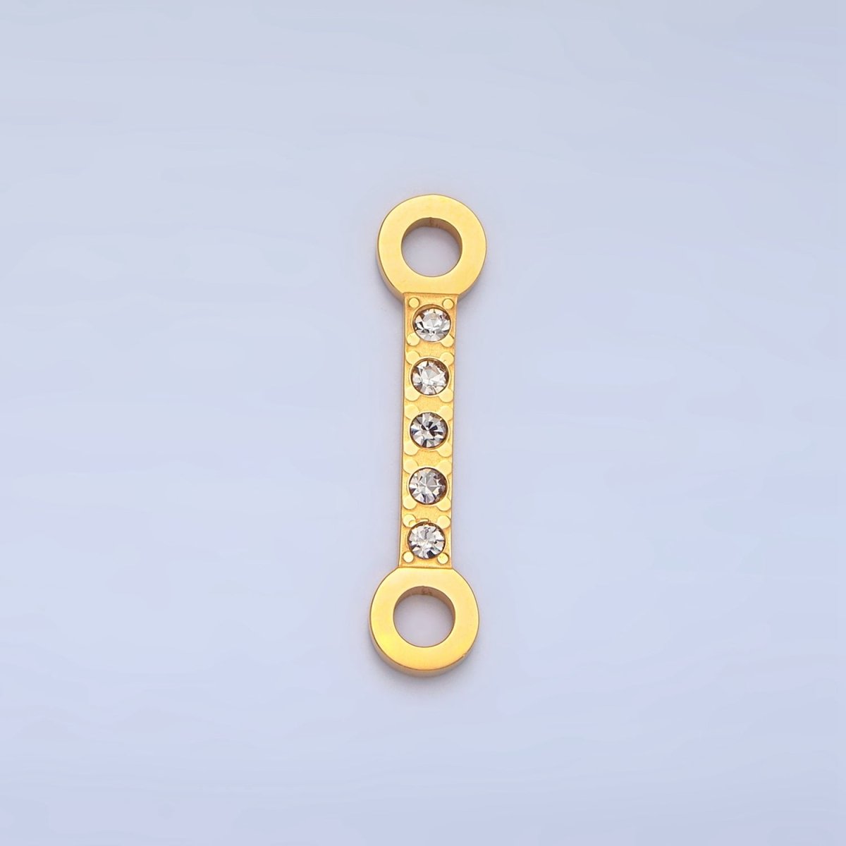 Stainless Steel CZ Lined Bar Connector | F415