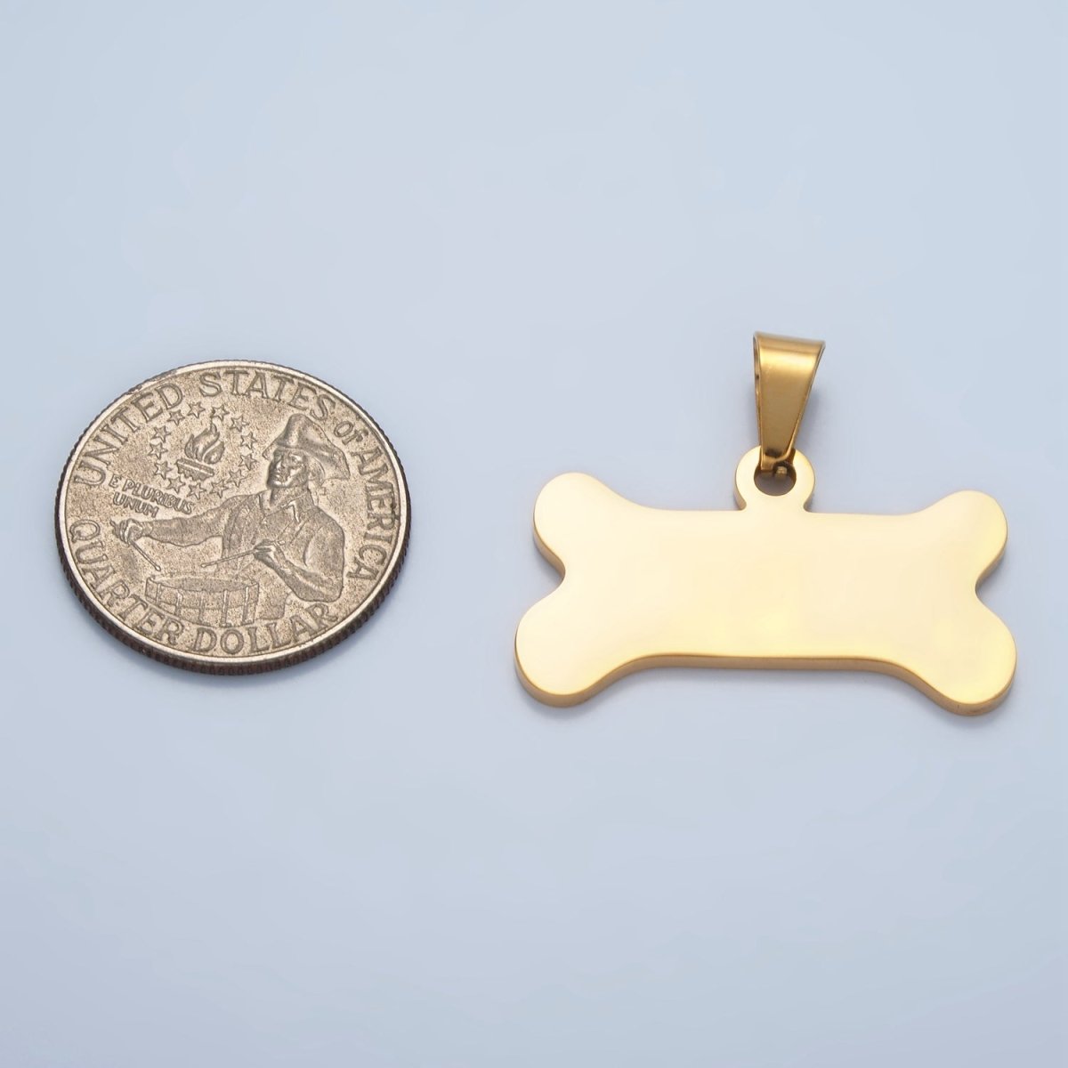 Stainless Steel Dog Bone Minimalist Pet Animal Pendant | P1480