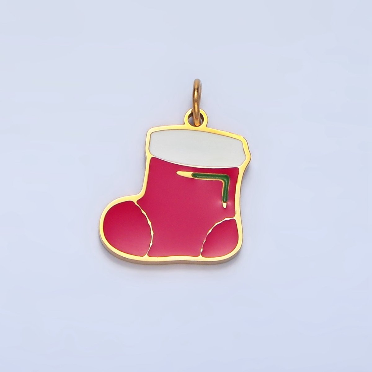 Stainless Steel Enamel Christmas Stockings Sock Holiday Charm | P1500