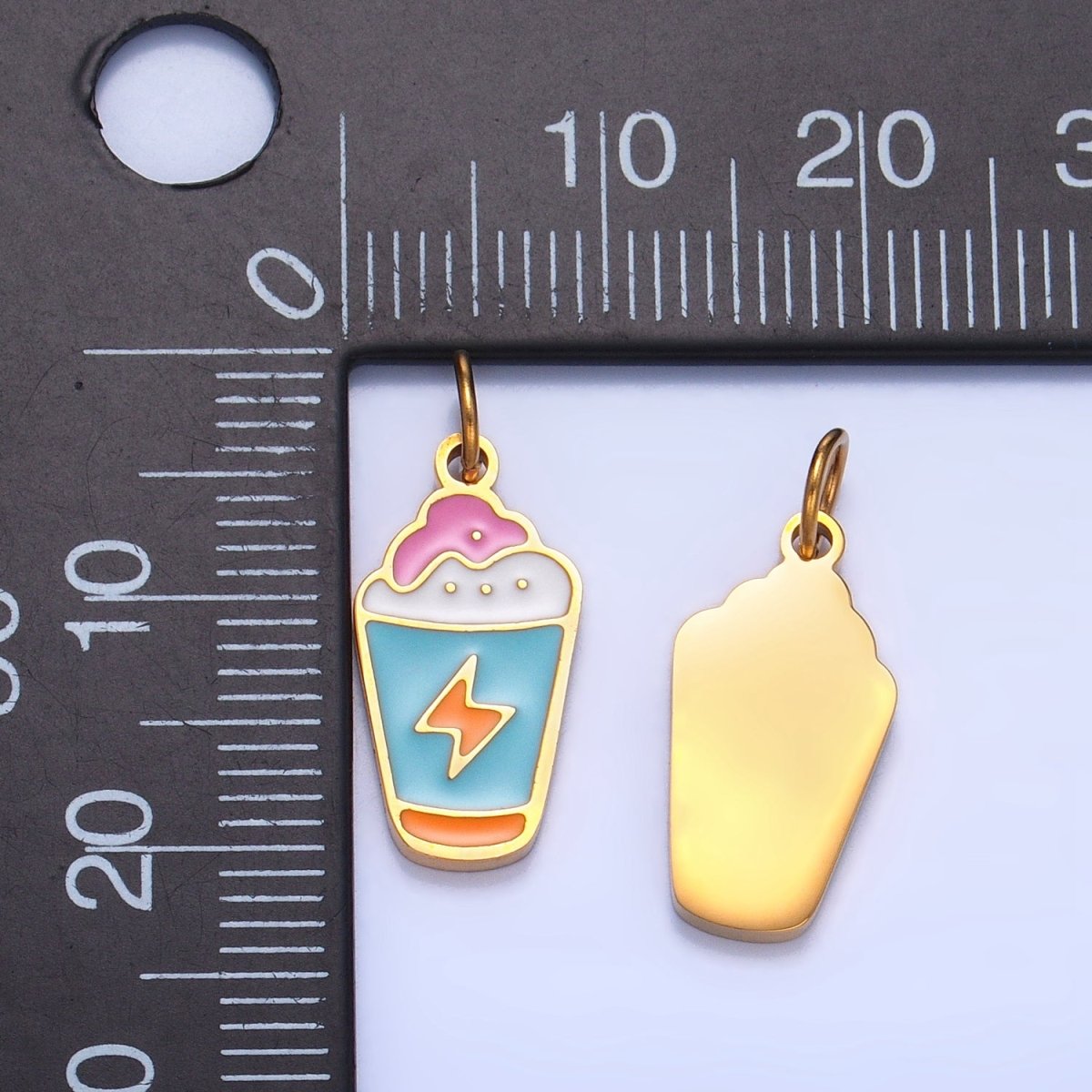 Stainless Steel Enamel Cold Drink Slushie Frappe Charm | P1533