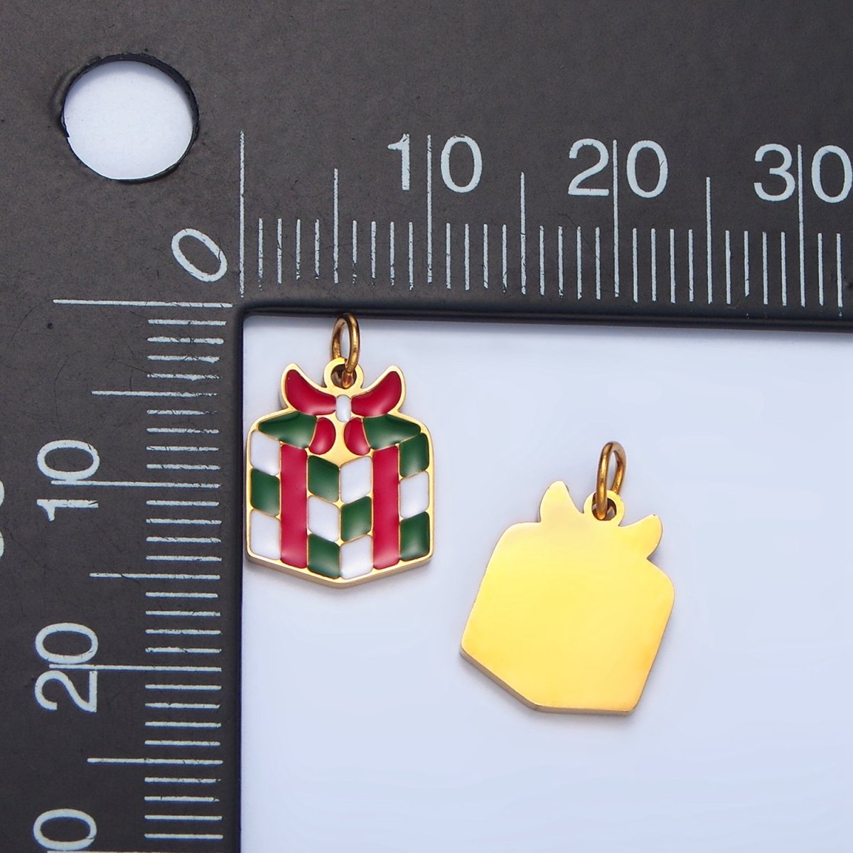 Stainless Steel Enamel Presents Gift Christmas Holiday Charm | P1505