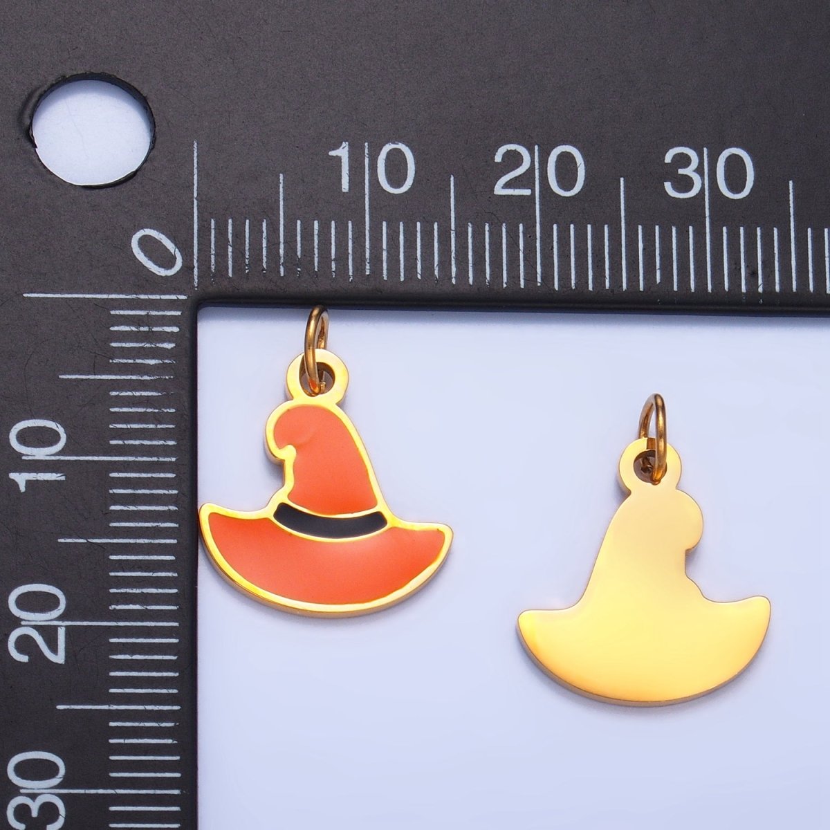 Stainless Steel Enamel Witch Hat Halloween Holiday Charm | P1530
