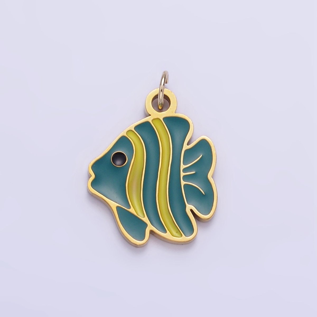 Stainless Steel Fish Charm Enamel Animal Jewelry Pendant | P1008