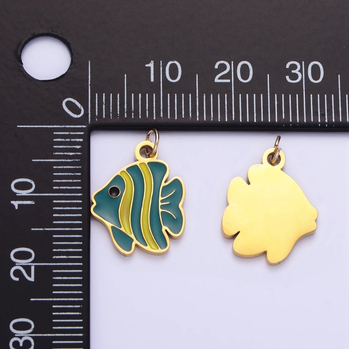 Stainless Steel Fish Charm Enamel Animal Jewelry Pendant | P1008