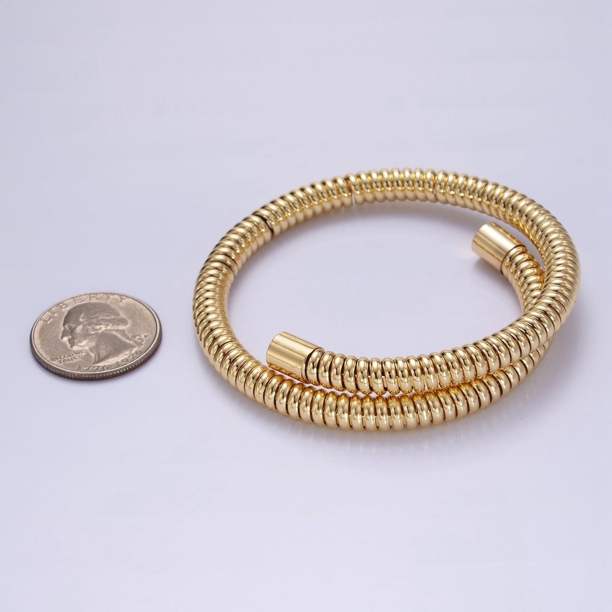Stainless Steel Flexi Coil Spring Band Twisted Rope Bangle Bracelet | WA-153