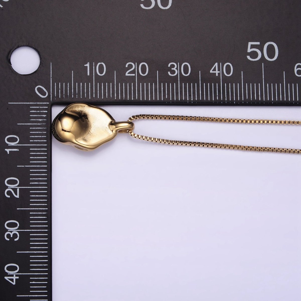 Stainless Steel Hammered Pendant Box Chain Necklace w. 2 Inch Extender | WA-2549