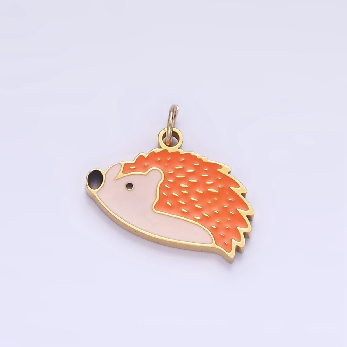Stainless Steel Hedgehog Charm Enamel Animal Kids Jewelry Pendant | P1003