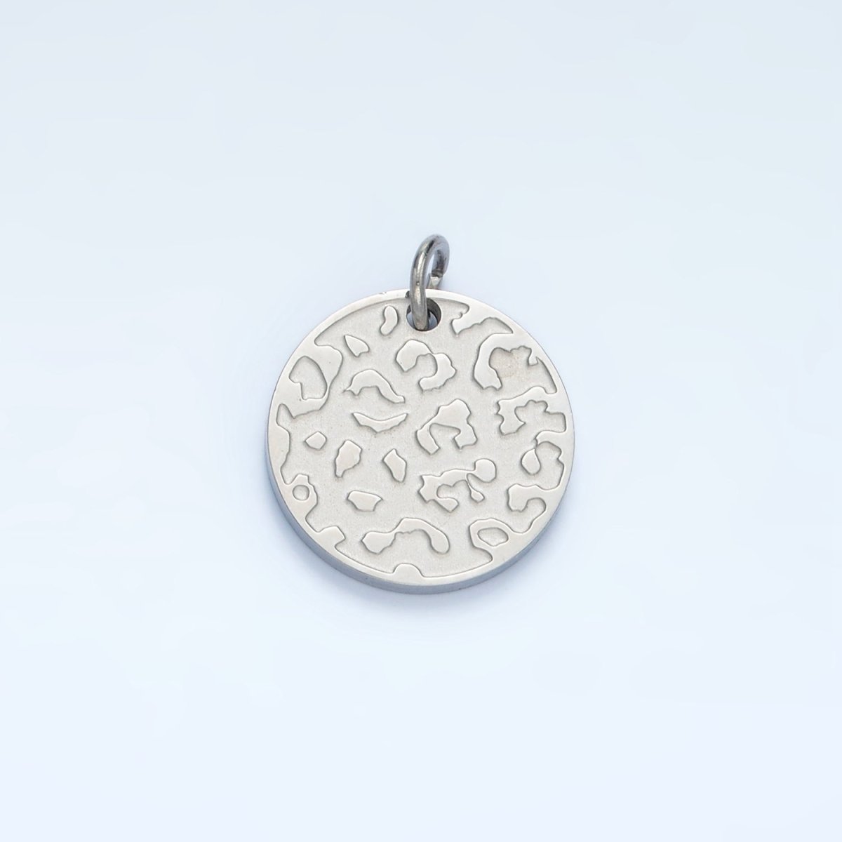 Stainless Steel Animal Cheetah Print Round Charm in Gold & Silver | P638