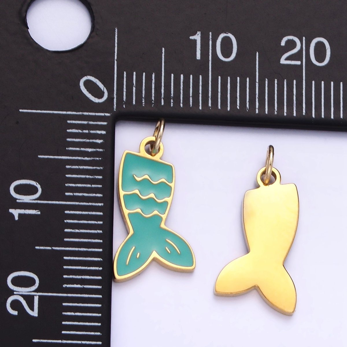 Stainless Steel Mermaid Tail Charm Enamel Animal Jewelry Pendant | P1009