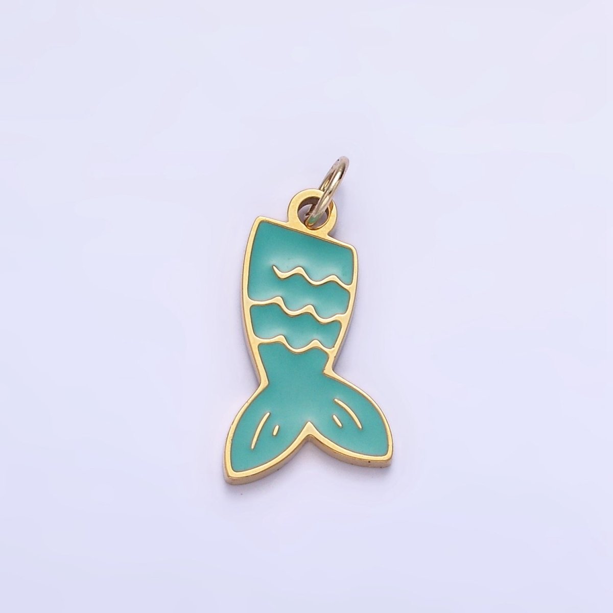Stainless Steel Mermaid Tail Charm Enamel Animal Jewelry Pendant | P1009