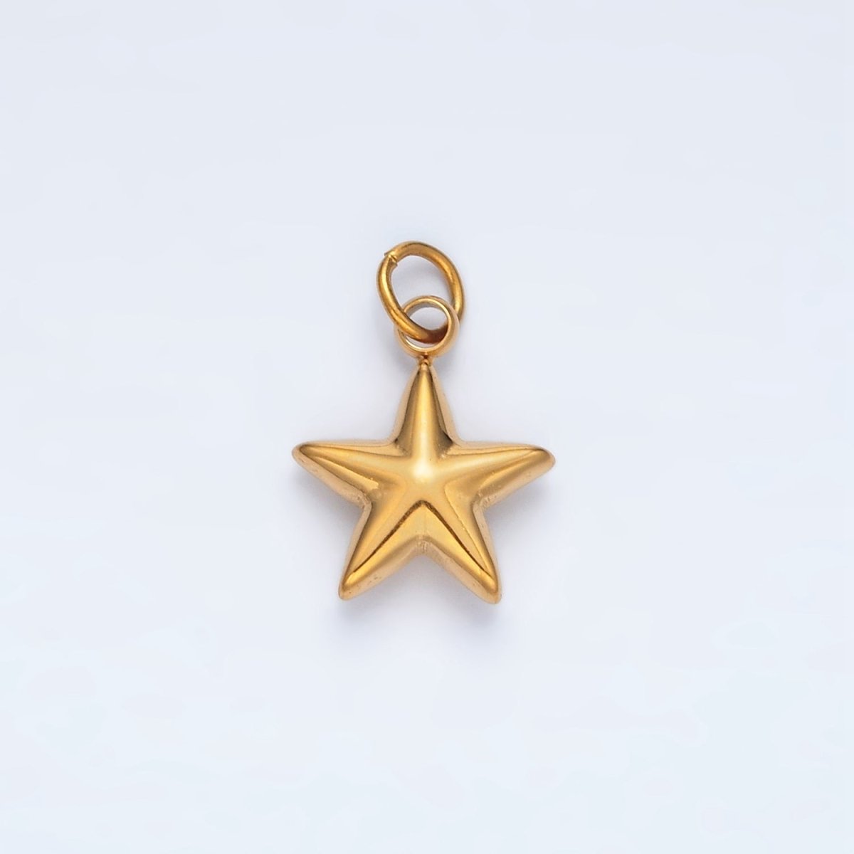 Stainless Steel Mini Puffed Celestial Star Charm | P567