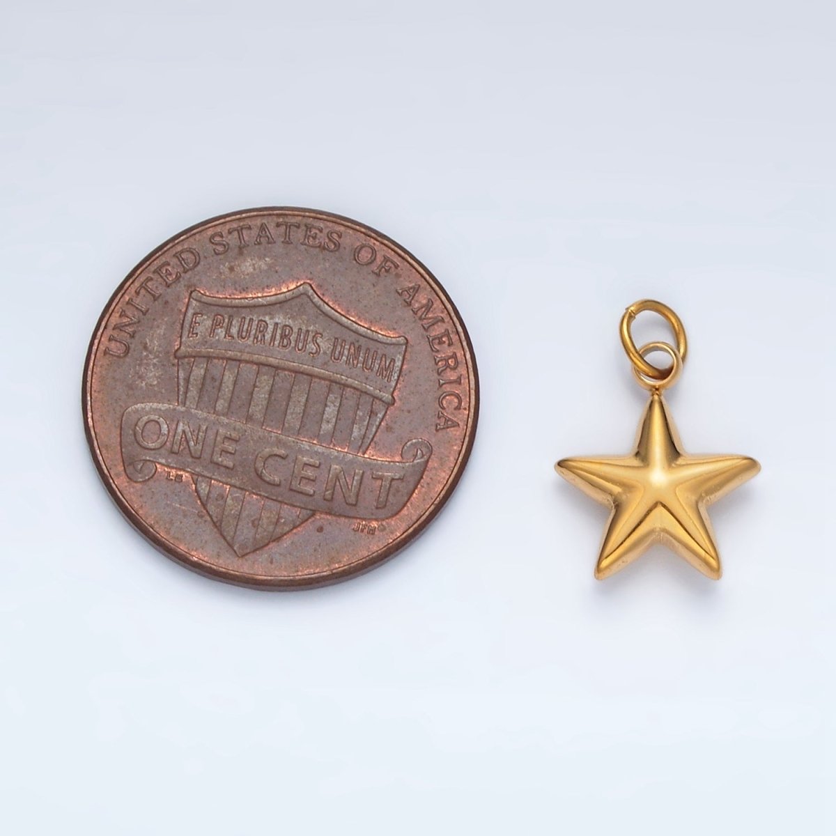 Stainless Steel Mini Puffed Celestial Star Charm | P567