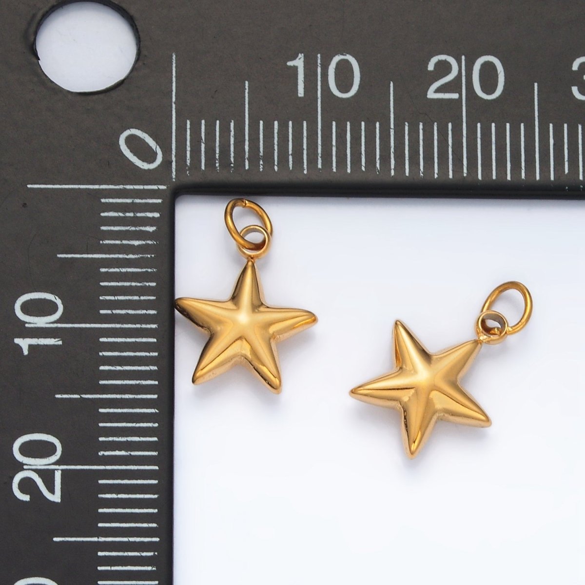 Stainless Steel Mini Puffed Celestial Star Charm | P567