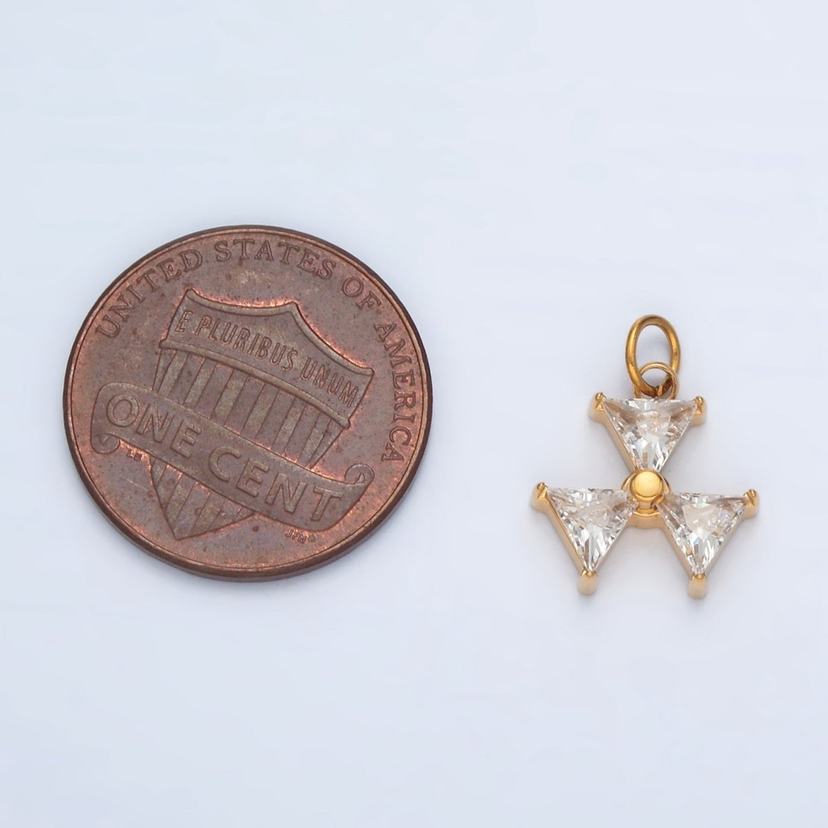 Stainless Steel Mini Triple Triangle CZ Add-On Charm | P1035