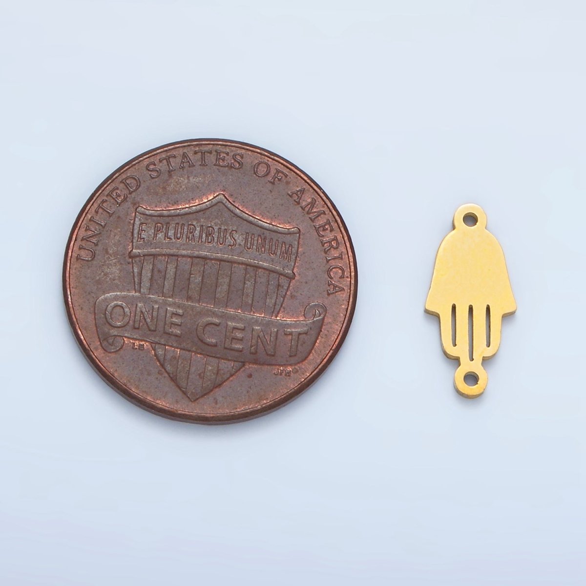 Stainless Steel Minimalist Hamsa Hand Silhouette Outline Connector | F176