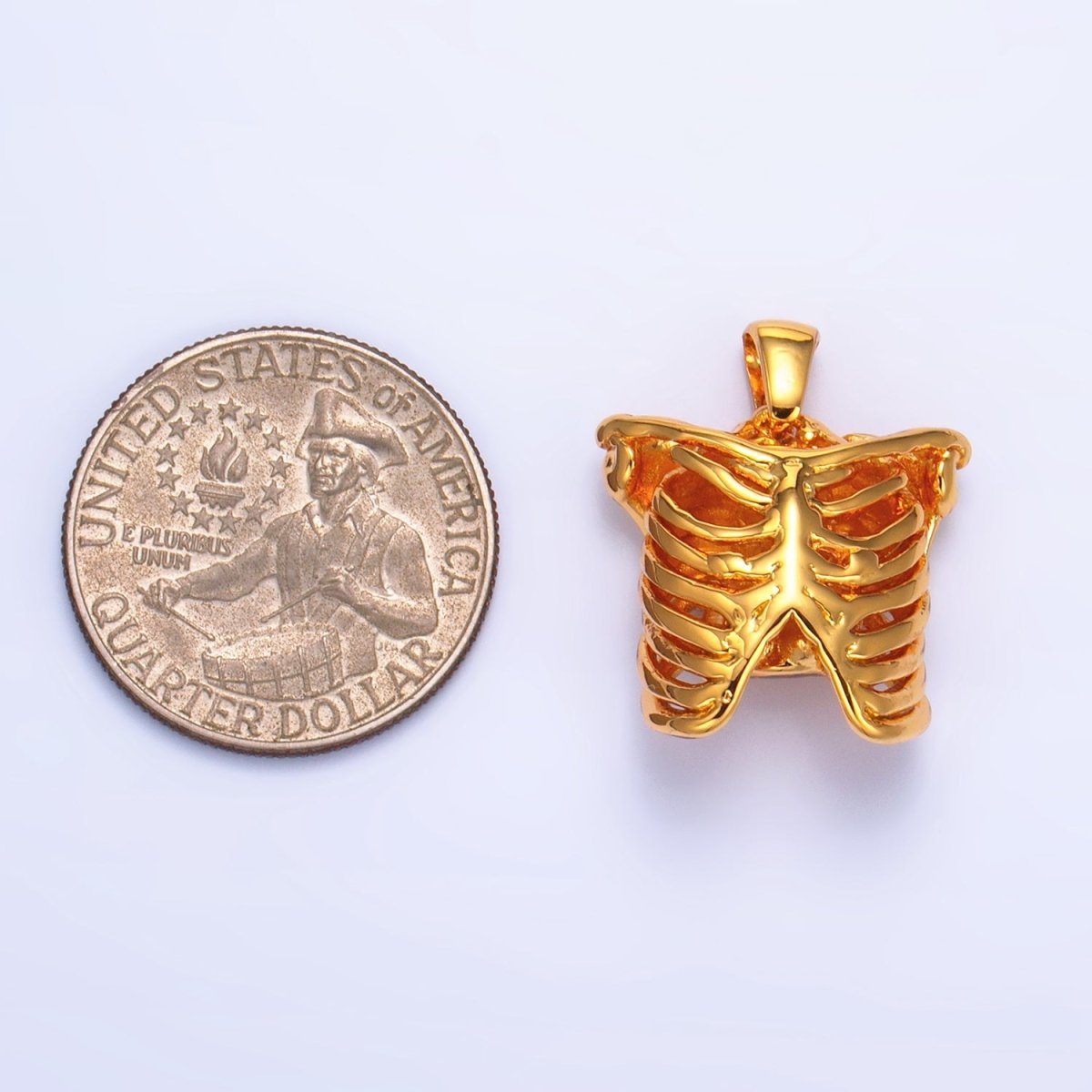 Stainless Steel Multidimensional Human Anatomy Skeleton Rib Pendant | P1509