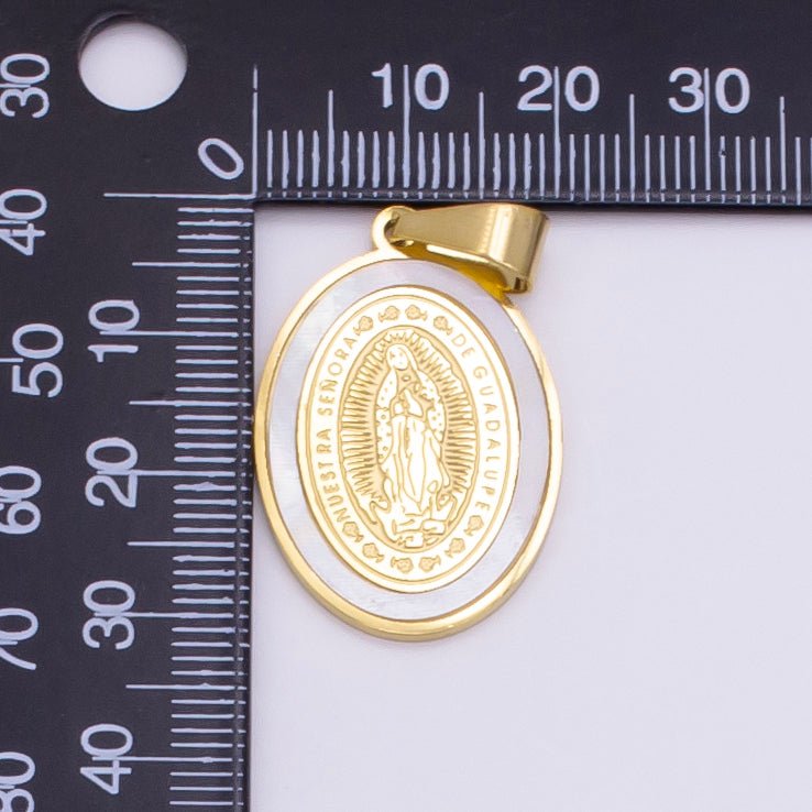 Stainless Steel "Nuestra Señora Guadalupe" Mother Mary Oval Pendant | P1479