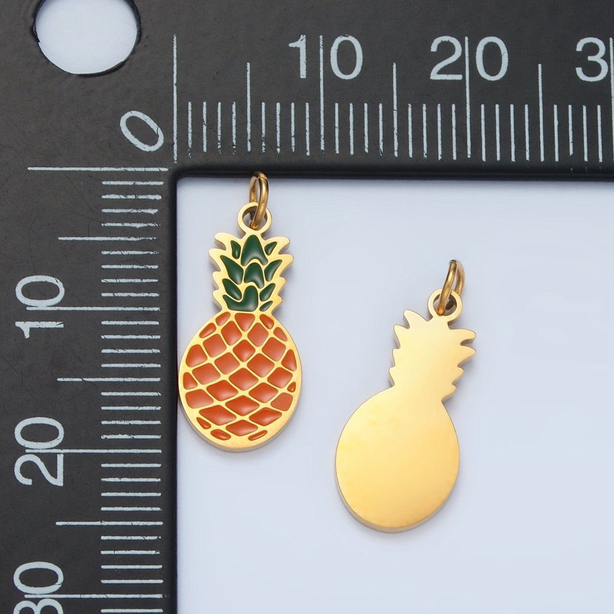 Stainless Steel Pineapple Fruit Enamel Mini Charm | P684