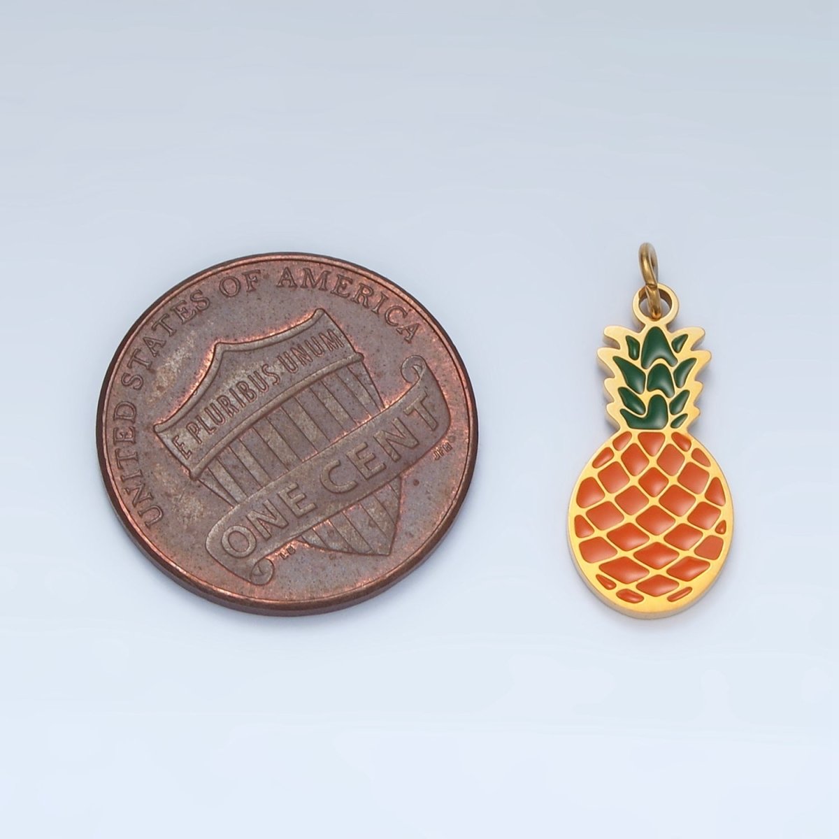 Stainless Steel Pineapple Fruit Enamel Mini Charm | P684