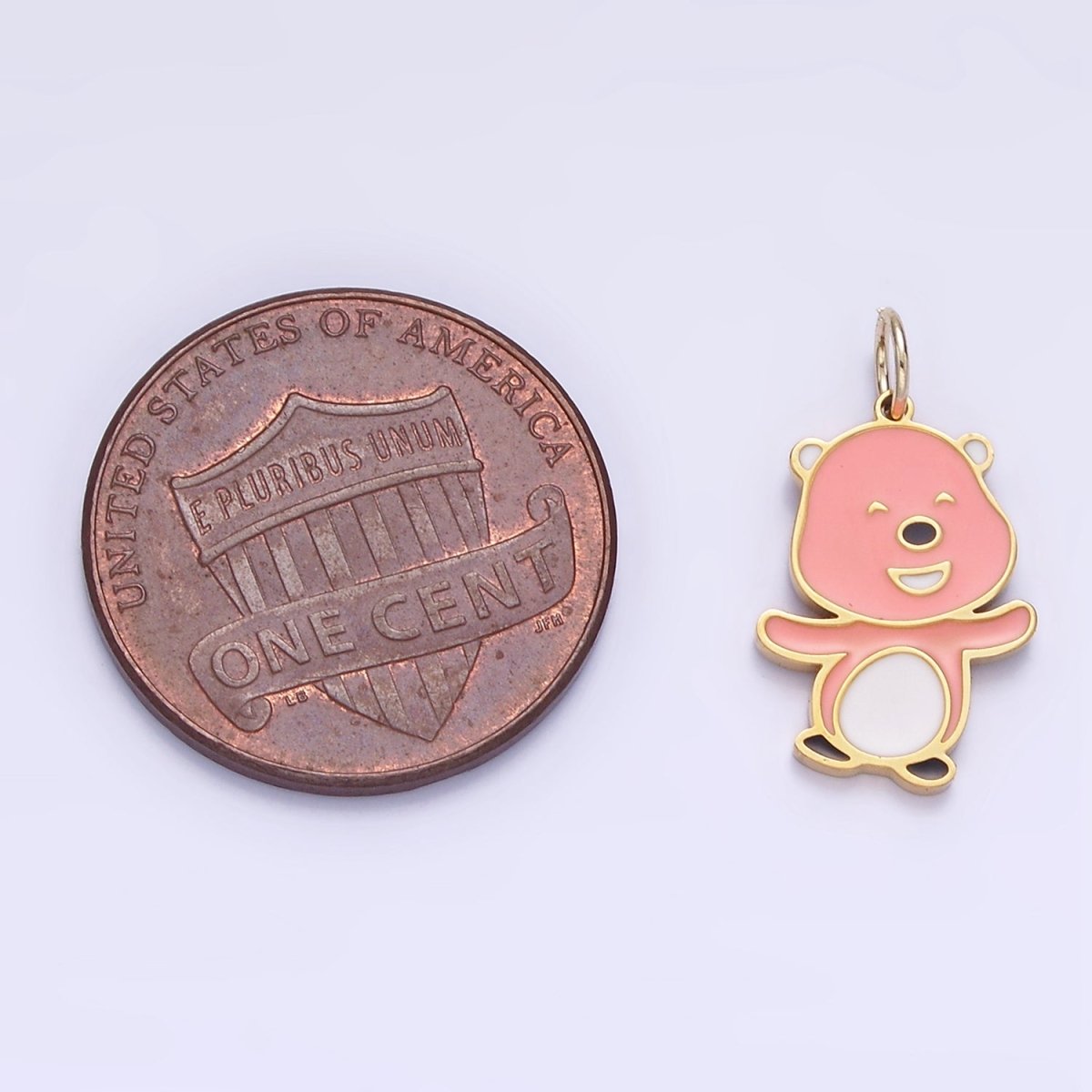 Stainless Steel Pink Beaver Charm Enamel Animal Kids Jewelry Pendant | P1006